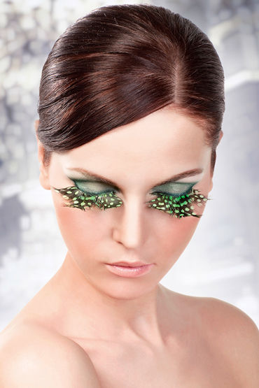 Baci Lashes, коричнево-зеленый, Накладные ресницы с перьями Baci Lashes, коричнево-зеленый, Накладные ресницы с перьями