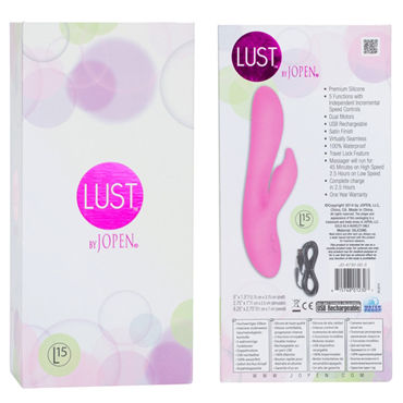 Jopen Lust L15, розовый - Вибромассажер со стимулятором клитора - купить в секс шопе Jopen Lust L15, розовый - Вибромассажер со стимулятором клитора - купить в секс шопе