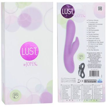 Jopen Lust L15, фиолетовый - Вибромассажер со стимулятором клитора - купить в секс шопе Jopen Lust L15, фиолетовый - Вибромассажер со стимулятором клитора - купить в секс шопе