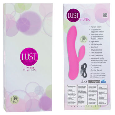 Jopen Lust L19, розовый - Вибромассажер с функцией ротации - купить в секс шопе Jopen Lust L19, розовый - Вибромассажер с функцией ротации - купить в секс шопе