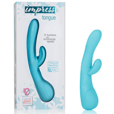 California Exotic Impress Tongue, голубой, Вибратор с клиторальным отростком California Exotic Impress Tongue, голубой, Вибратор с клиторальным отростком
