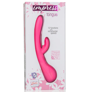 California Exotic Impress Tongue, розовый - Вибратор с клиторальным отростком - купить в секс шопе California Exotic Impress Tongue, розовый - Вибратор с клиторальным отростком - купить в секс шопе