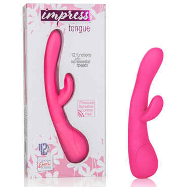 California Exotic Impress Tongue, розовый, Вибратор с клиторальным отростком California Exotic Impress Tongue, розовый, Вибратор с клиторальным отростком