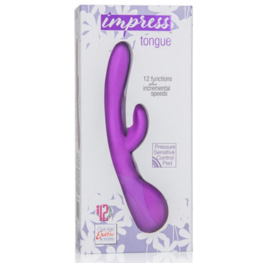 California Exotic Impress Tongue, фиолетовый - Вибратор с клиторальным отростком - купить в секс шопе California Exotic Impress Tongue, фиолетовый - Вибратор с клиторальным отростком - купить в секс шопе