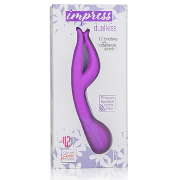 California Exotic Impress Dual Kiss, фиолетовый - Вибратор с двойным стволом - купить в секс шопе California Exotic Impress Dual Kiss, фиолетовый - Вибратор с двойным стволом - купить в секс шопе