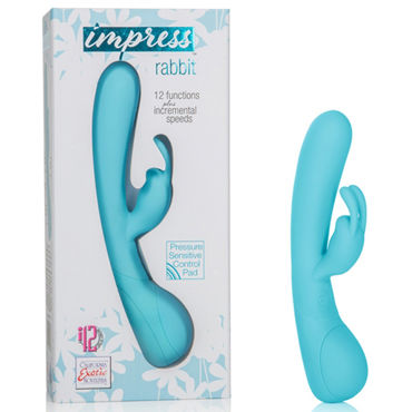 California Exotic Impress Rabbit, голубой, Вибратор с клиторальным отростком California Exotic Impress Rabbit, голубой, Вибратор с клиторальным отростком