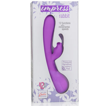 California Exotic Impress Rabbit, фиолетовый - Вибратор с клиторальным отростком - купить в секс шопе California Exotic Impress Rabbit, фиолетовый - Вибратор с клиторальным отростком - купить в секс шопе