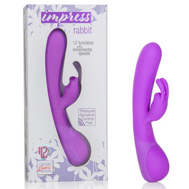 California Exotic Impress Rabbit, фиолетовый, Вибратор с клиторальным отростком California Exotic Impress Rabbit, фиолетовый, Вибратор с клиторальным отростком
