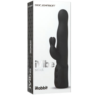 Doc Johnson iVibe Select iRabbit, черный - Вибратор с клиторальным отростком - купить в секс шопе Doc Johnson iVibe Select iRabbit, черный - Вибратор с клиторальным отростком - купить в секс шопе