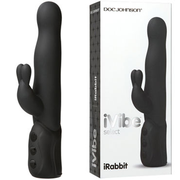 Doc Johnson iVibe Select iRabbit, черный, Вибратор с клиторальным отростком Doc Johnson iVibe Select iRabbit, черный, Вибратор с клиторальным отростком