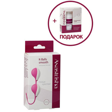 Anasteisha K-Balls Single, бело-розовые, Вагинальные шарики, спрей для интимной гигиены 78г в подарок Anasteisha K-Balls Single, бело-розовые, Вагинальные шарики, спрей для интимной гигиены 78г в подарок