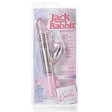 California Exotic Thrusting Action Jack Rabbit, розовый - Многофункциональный вибратор - купить в секс шопе California Exotic Thrusting Action Jack Rabbit, розовый - Многофункциональный вибратор - купить в секс шопе