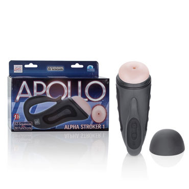 California Exotic Apollo Alpha Stroker 1 Grey, Мастурбатор-анус в пластиковой колбе с вибро California Exotic Apollo Alpha Stroker 1 Grey, Мастурбатор-анус в пластиковой колбе с вибро