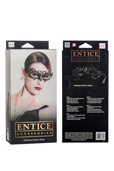 California Exotic Entice Mystique Mask, черная - Элегантная никелевая маска со стразами - купить в секс шопе California Exotic Entice Mystique Mask, черная - Элегантная никелевая маска со стразами - купить в секс шопе