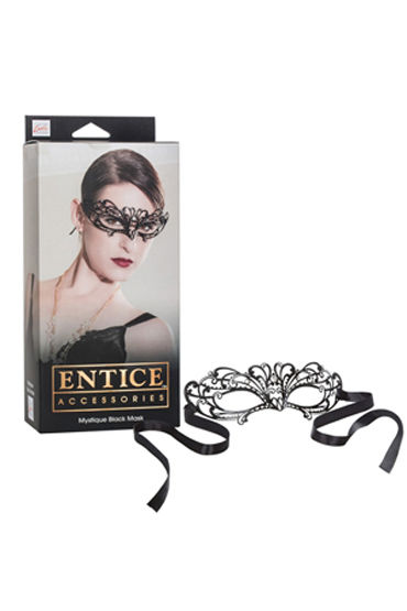 California Exotic Entice Mystique Mask, черная, Элегантная никелевая маска со стразами California Exotic Entice Mystique Mask, черная, Элегантная никелевая маска со стразами