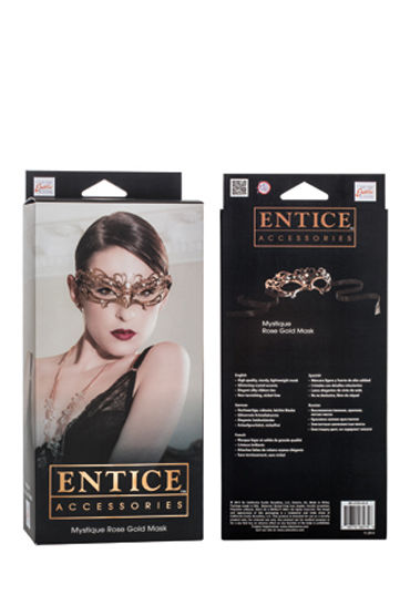 California Exotic Entice Mystique Mask, золотистая - Элегантная никелевая маска со стразами - купить в секс шопе California Exotic Entice Mystique Mask, золотистая - Элегантная никелевая маска со стразами - купить в секс шопе