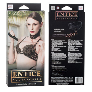California Exotic Entice Posture Collar with Leash - Ошейник с поводком - купить в секс шопе California Exotic Entice Posture Collar with Leash - Ошейник с поводком - купить в секс шопе