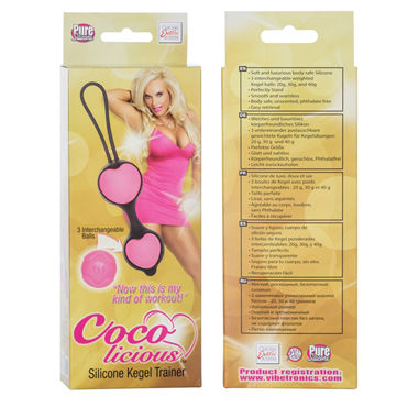 California Exotic Coco licious Silicone Kegel Trainer, черный - Вагинальные шарики в силиконовой оболочке - купить в секс шопе California Exotic Coco licious Silicone Kegel Trainer, черный - Вагинальные шарики в силиконовой оболочке - купить в секс шопе