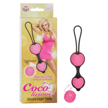 California Exotic Coco licious Silicone Kegel Trainer, черный, Вагинальные шарики в силиконовой оболочке California Exotic Coco licious Silicone Kegel Trainer, черный, Вагинальные шарики в силиконовой оболочке