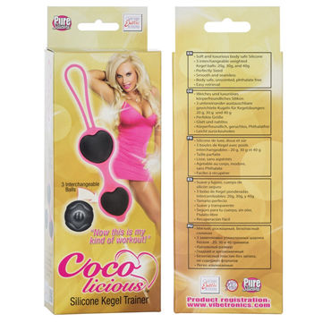 California Exotic Coco licious Silicone Kegel Trainer, розовый - Вагинальные шарики в силиконовой оболочке - купить в секс шопе California Exotic Coco licious Silicone Kegel Trainer, розовый - Вагинальные шарики в силиконовой оболочке - купить в секс шопе