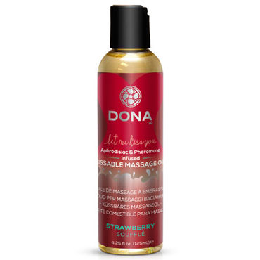 Dona Kissable Massage Oil Strawberry Souffle, 125 мл, Ароматическое массажное масло клубника Dona Kissable Massage Oil Strawberry Souffle, 125 мл, Ароматическое массажное масло клубника