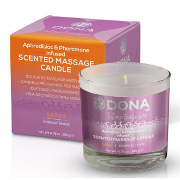 Dona Scented Massage Candle Sassy Aroma Tropical Tease, 135 г, Массажная свеча с ароматом "Страсть" Dona Scented Massage Candle Sassy Aroma Tropical Tease, 135 г, Массажная свеча с ароматом "Страсть"