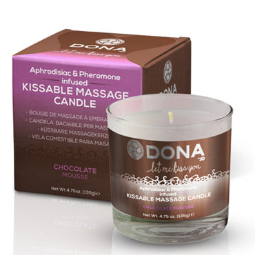 Dona Kissable Massage Candle Chocolate Mousse, 135 г, Массажная свеча с ароматом шоколада Dona Kissable Massage Candle Chocolate Mousse, 135 г, Массажная свеча с ароматом шоколада