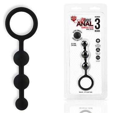 Hustler All About Anal Beginner 3 Beads, черная, Гибкая анальная цепочка из 3 шариков Hustler All About Anal Beginner 3 Beads, черная, Гибкая анальная цепочка из 3 шариков