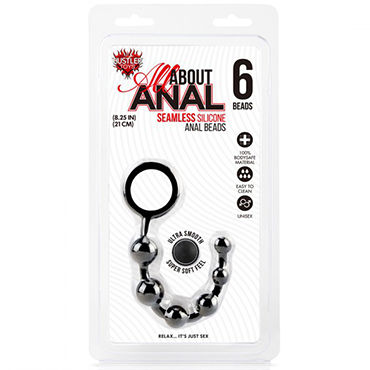 Hustler All About Anal 6 Beads, черная - Гибкая анальная цепочка из 6 шариков - купить в секс шопе Hustler All About Anal 6 Beads, черная - Гибкая анальная цепочка из 6 шариков - купить в секс шопе