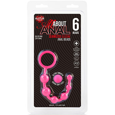 Hustler All About Anal 6 Beads, розовая - Гибкая анальная цепочка из 6 шариков - купить в секс шопе Hustler All About Anal 6 Beads, розовая - Гибкая анальная цепочка из 6 шариков - купить в секс шопе
