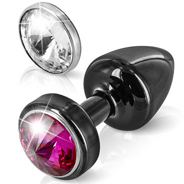 Diogol Anni Magnet T1, черная, Анальная пробка с 2мя сменными кристаллами Swarovski Diogol Anni Magnet T1, черная, Анальная пробка с 2мя сменными кристаллами Swarovski