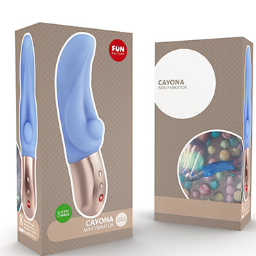 Fun Factory Cayona, голубой - Компактный перезаряжаемый вибратор для стимуляции точки G - купить в секс шопе Fun Factory Cayona, голубой - Компактный перезаряжаемый вибратор для стимуляции точки G - купить в секс шопе