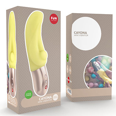 Fun Factory Cayona, желтый - Компактный перезаряжаемый вибратор для стимуляции точки G - купить в секс шопе Fun Factory Cayona, желтый - Компактный перезаряжаемый вибратор для стимуляции точки G - купить в секс шопе