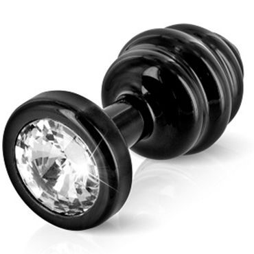 Diogol Anni Ano T1, черная, Рельефная анальная пробка с кристаллом Swarovski Diogol Anni Ano T1, черная, Рельефная анальная пробка с кристаллом Swarovski
