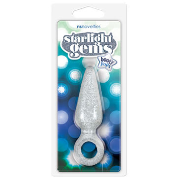 NS Novelties Starlight Gems Booty Pops маленькая, прозрачная, Анальная пробка с кольцом NS Novelties Starlight Gems Booty Pops маленькая, прозрачная, Анальная пробка с кольцом