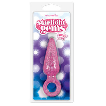 NS Novelties Starlight Gems Booty Pops маленькая, розовая, Анальная пробка с кольцом NS Novelties Starlight Gems Booty Pops маленькая, розовая, Анальная пробка с кольцом