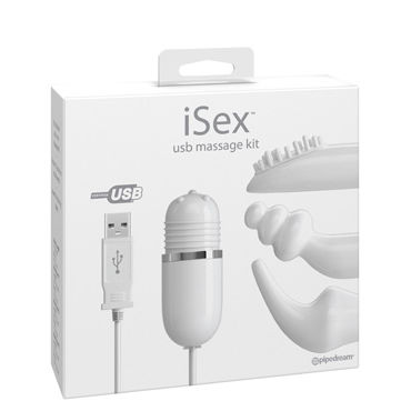 Pipedream iSex USB Massage Kit, Вибромассажер с набором насадок Pipedream iSex USB Massage Kit, Вибромассажер с набором насадок
