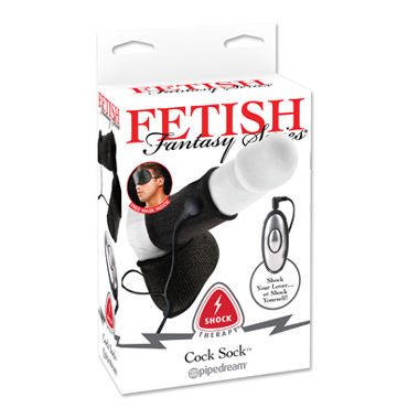Pipedream Shock Therapy Cock Sock, Насадки на мошонку и пенис для электростимуляции черные Pipedream Shock Therapy Cock Sock, Насадки на мошонку и пенис для электростимуляции черные