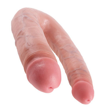 Pipedream King Cock U-Shaped Large Double Trouble, телесный - Анально-вагинальный фаллоимитатор большого размера - купить в секс шопе Pipedream King Cock U-Shaped Large Double Trouble, телесный - Анально-вагинальный фаллоимитатор большого размера - купить в секс шопе