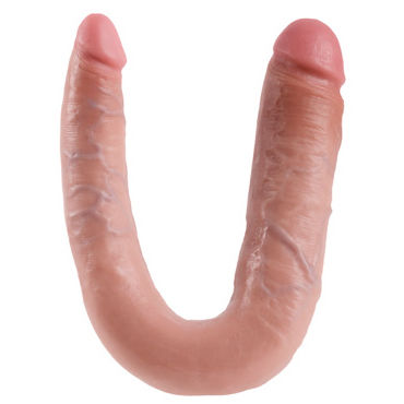 Pipedream King Cock U-Shaped Large Double Trouble, телесный, Анально-вагинальный фаллоимитатор большого размера и другие товары Pipedream с фото Pipedream King Cock U-Shaped Large Double Trouble, телесный, Анально-вагинальный фаллоимитатор большого размера и другие товары Pipedream с фото