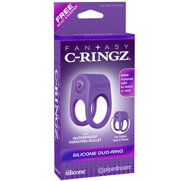 Pipedream Fantasy C-Ringz Silicone Duo-Ring, Двойное эрекционное кольцо со стимулятором клитора Pipedream Fantasy C-Ringz Silicone Duo-Ring, Двойное эрекционное кольцо со стимулятором клитора