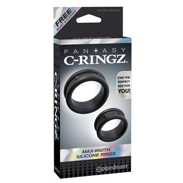 Pipedream Max Width Silicone Rings, черный, Набор эрекцонных колец Pipedream Max Width Silicone Rings, черный, Набор эрекцонных колец