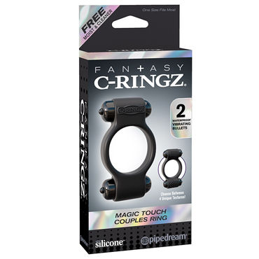 Pipedream Fantasy C-Ringz Magic Touch Couples Ring, Эрекционное кольцо с двумя виброэлементами Pipedream Fantasy C-Ringz Magic Touch Couples Ring, Эрекционное кольцо с двумя виброэлементами