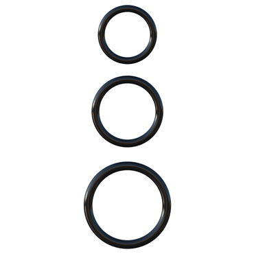 Pipedream Silicone 3-Ring Stamina Set, черный - фото, отзывы Pipedream Silicone 3-Ring Stamina Set, черный - фото, отзывы