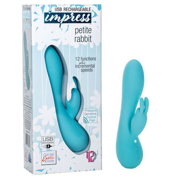 California Exotic Impress Petite Rabbit, бирюзовый, Вибромассажер перезаряжаемый California Exotic Impress Petite Rabbit, бирюзовый, Вибромассажер перезаряжаемый