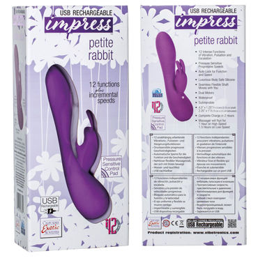 California Exotic Impress Petite Rabbit, фиолетовый - Вибромассажер перезаряжаемый - купить в секс шопе California Exotic Impress Petite Rabbit, фиолетовый - Вибромассажер перезаряжаемый - купить в секс шопе
