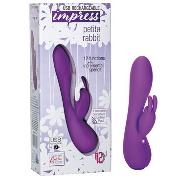 California Exotic Impress Petite Rabbit, фиолетовый, Вибромассажер перезаряжаемый California Exotic Impress Petite Rabbit, фиолетовый, Вибромассажер перезаряжаемый