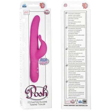 California Exotic Posh 10-Function Silicone Teasing Tickler Pink - Вибромассажер водонепроницаемый - купить в секс шопе California Exotic Posh 10-Function Silicone Teasing Tickler Pink - Вибромассажер водонепроницаемый - купить в секс шопе