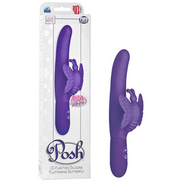 California Exotic Posh 10-Function Silicone Fluttering, фиолетовый, Вибромассажер водонепроницаемый California Exotic Posh 10-Function Silicone Fluttering, фиолетовый, Вибромассажер водонепроницаемый
