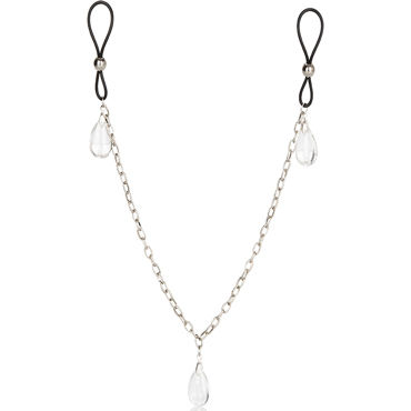 California Exotic Nipple Play Non-Piercing Nipple Chain Jewelry Crystal, Зажимы на соски с подвеской California Exotic Nipple Play Non-Piercing Nipple Chain Jewelry Crystal, Зажимы на соски с подвеской